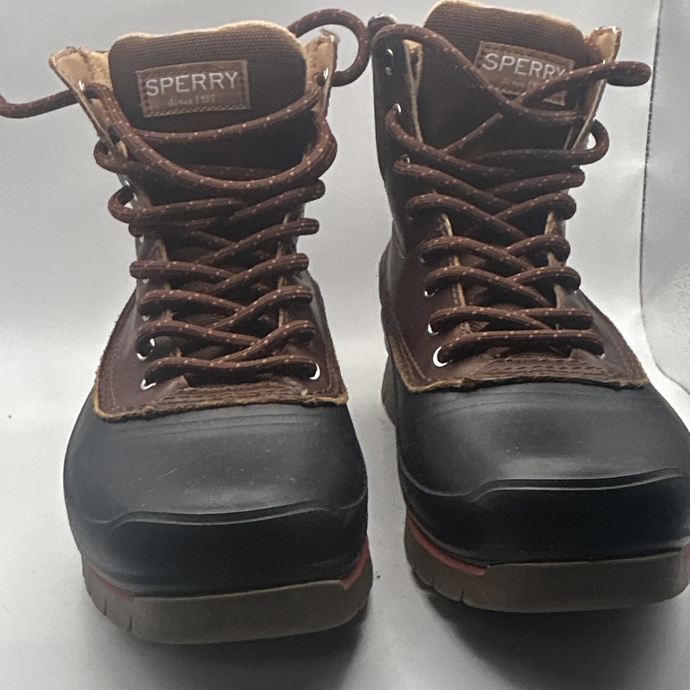 Duck Boots. Sperry Top-Sider Men's Leather Insulated Brown/Black Size 9
